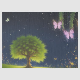 Night Willow Tree w/butterflies and fireflies Tissue Paper
