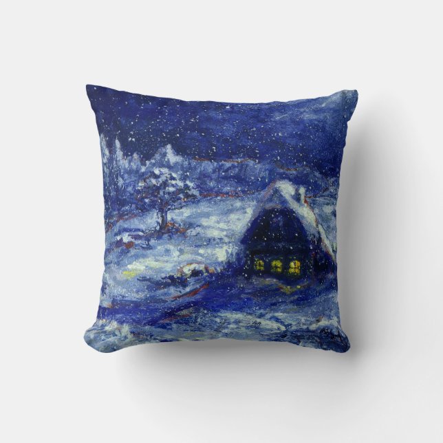 Night. Winter. Russia Cushion (Front)
