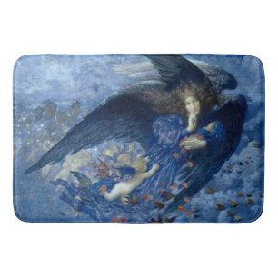 Night with her Train of Stars (Angel with Cherubs) Bath Mat