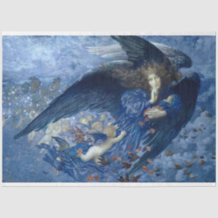 Night with her Train of Stars (Angel with Cherubs) Tissue Paper