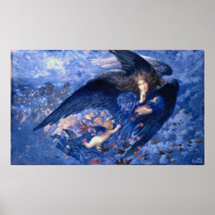 Night with Her Train of Stars Fine Art Angel Poster
