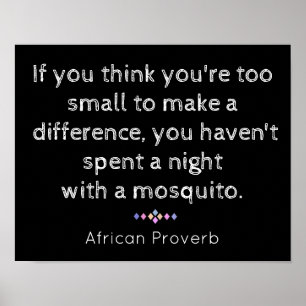 Night with Mosquito - African proverb - print