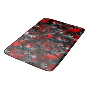 Night with showy spoiled red leaves fallen on ash  bath mat