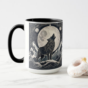 Night Wolf Howl – Moonlight & Forest Aesthetic Mug