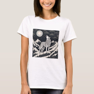 Night Wolf Howl – Moonlight & Forest Aesthetic T-Shirt