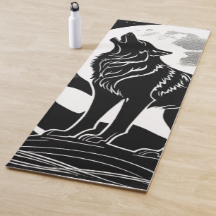 Night Wolf Silhouette Design Yoga Mat