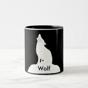 night wolf Two-Tone coffee mug