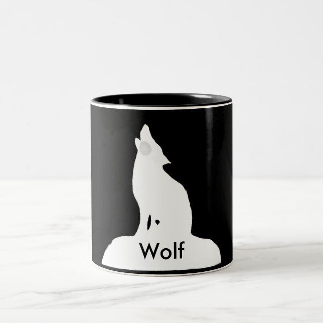 night wolf Two-Tone coffee mug (Center)