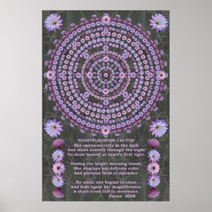 Nightblooming Mandala 5 with Poem Poster