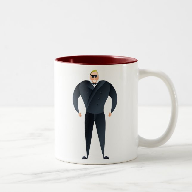 Nightclub Bouncer Two-Tone Coffee Mug (Right)
