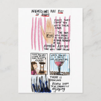 Nightclubs are Pits of Doom Postcard