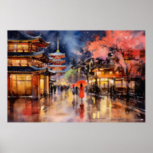 Nightfall in Gion - Art Print Collection