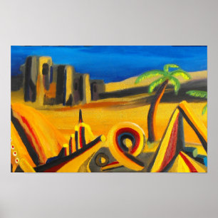 Nightfall in the desert art poster