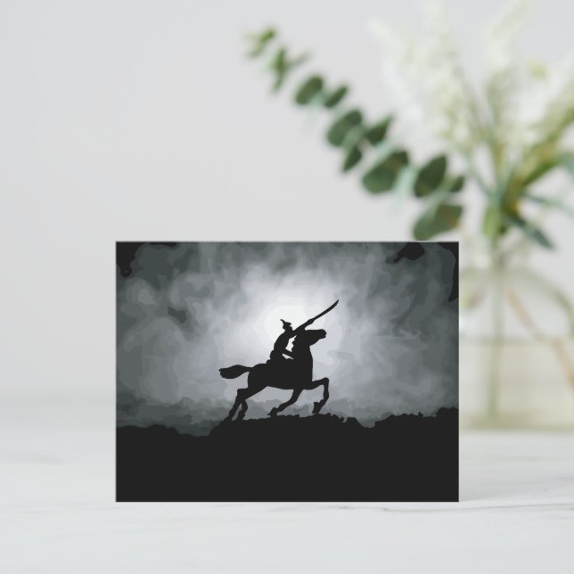 Nightfall Triumph: Knight in Fog Postcard (Standing Front)