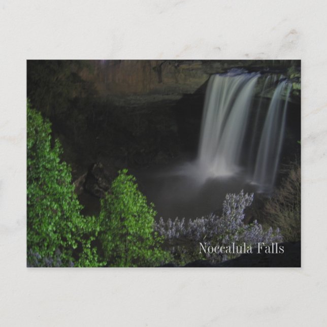 "Nightfall/Waterfall" - Noccalula Falls Postcard (Front)