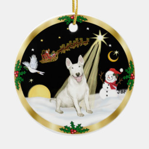 NightFlight-  Bull Terrier Ceramic Tree Decoration