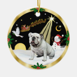 NightFlight-   English Bulldog Ceramic Tree Decoration