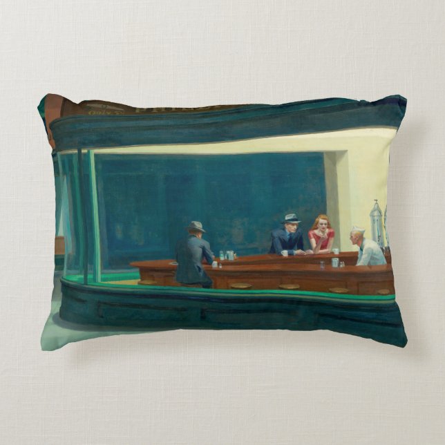 Nighthawks 1942 by Edward Hopper Decorative Cushion (Front)