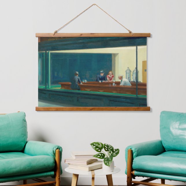 Nighthawks 1942 by Edward Hopper Hanging Tapestry (Living Room)