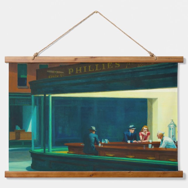 Nighthawks, 1942 by Edward Hopper Hanging Tapestry (Front)