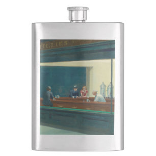 Nighthawks 1942 by Edward Hopper Hip Flask