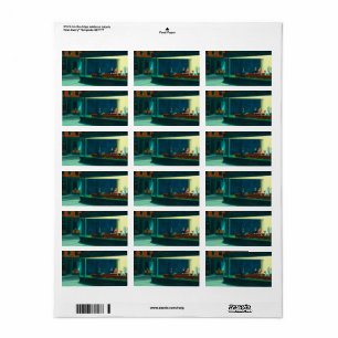 Nighthawks, 1942 by Edward Hopper Label