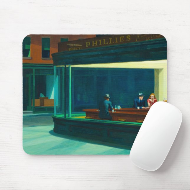 Nighthawks, 1942 by Edward Hopper Mouse Mat (With Mouse)