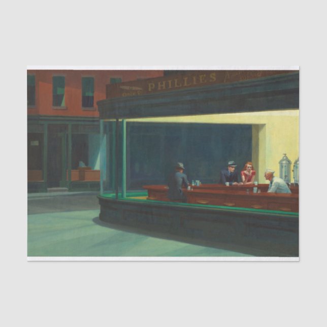 Nighthawks (1942) by Edward Hopper Tissue Paper (Front)