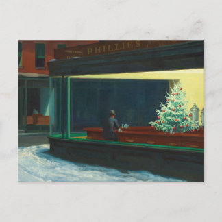 Nighthawks at Christmas Postcard