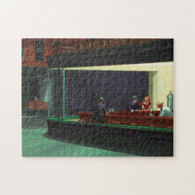 Nighthawks ~ Edward Hopper 1942 Postcard Jigsaw Puzzle (Horizontal)
