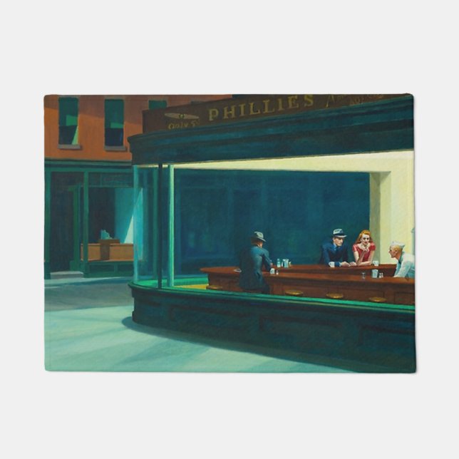Nighthawks Edward Hopper Doormat (Front)