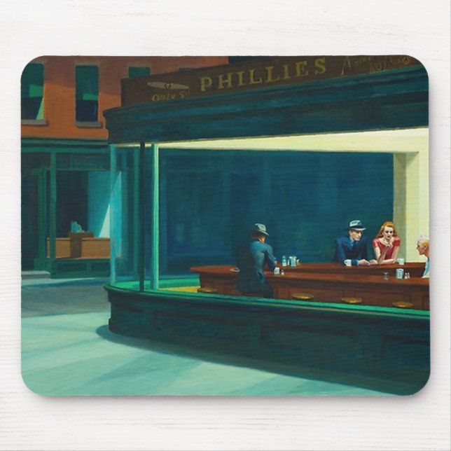 Nighthawks Edward Hopper Mouse Mat (Front)
