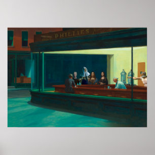 Nighthawks - Time travellers - Edward Hopper Poster