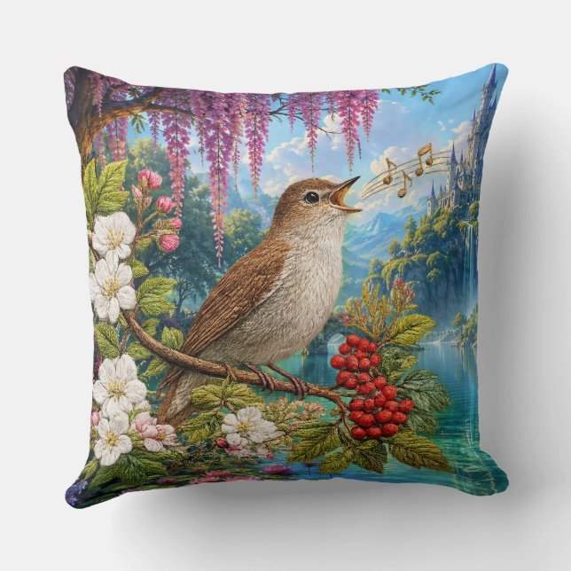 Nightingale & Fairy Lake Cushion (Back)