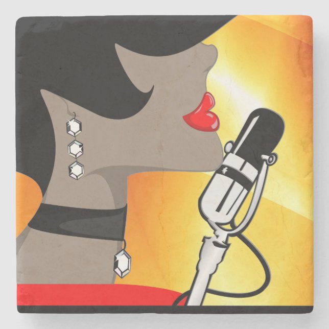 Nightingale Marble Coasters, Music Themed Stone Coaster (Front)