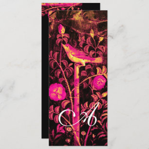 NIGHTINGALE ,ROSES MONOGRAM Red Black  Gold Yellow Invitation