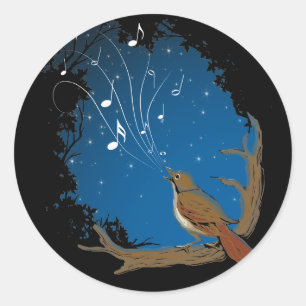 Nightingale Song Classic Round Sticker