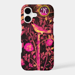 NIGHTINGALE WITH ROSES MONOGRAM, Pink Black Yellow