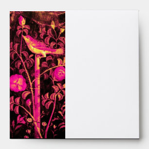 NIGHTINGALE WITH ROSES , Pink Black White Envelope
