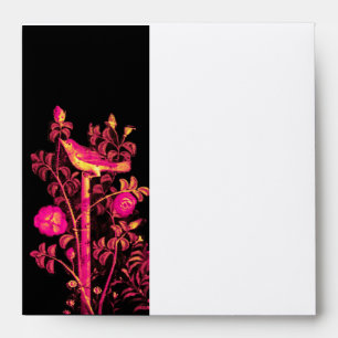 NIGHTINGALE WITH ROSES , Pink Black White Envelopes