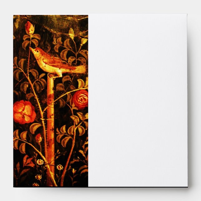 NIGHTINGALE WITH ROSES , Red Yellow Black White Envelopes (Front)