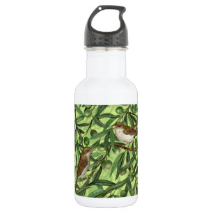 Nightingales in the olive tree 2 532 ml water bottle