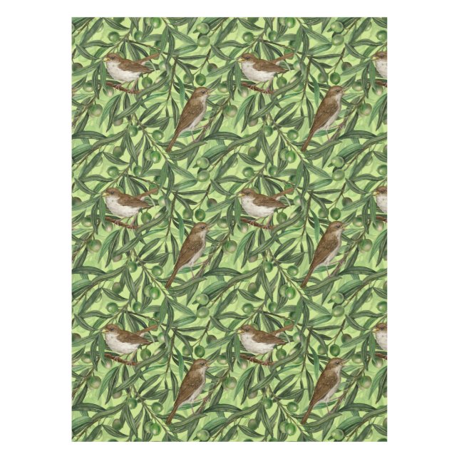 Nightingales in the olive tree 2 tablecloth (Front)