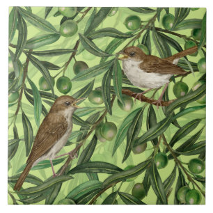 Nightingales in the olive tree 2 tile