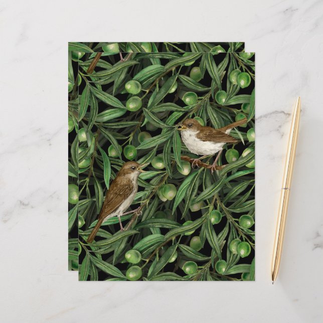 Nightingales in the olive tree 3 (Front/Back In Situ)