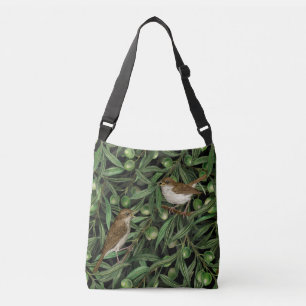 Nightingales in the olive tree 3 crossbody bag