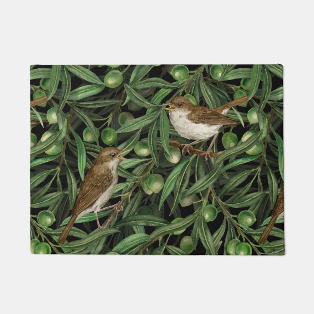 Nightingales in the olive tree 3 doormat (Front)