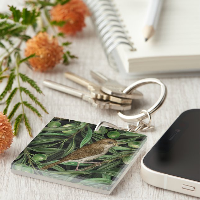 Nightingales in the olive tree 3 key ring (Front Right)