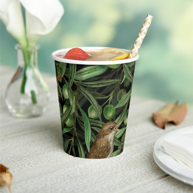 Nightingales in the olive tree 3 paper cups (Insitu)