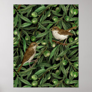 Nightingales in the olive tree 3 poster
